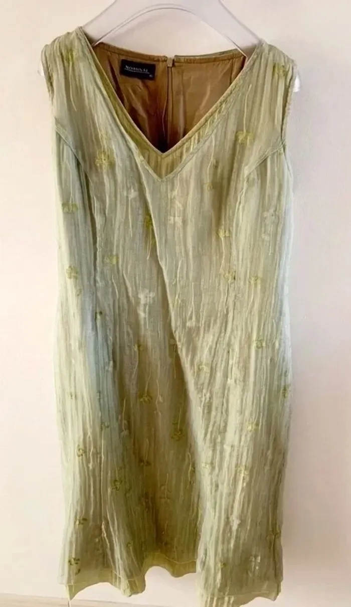 🫒 Ensemble robe + veste 46 vert anis - photo numéro 4