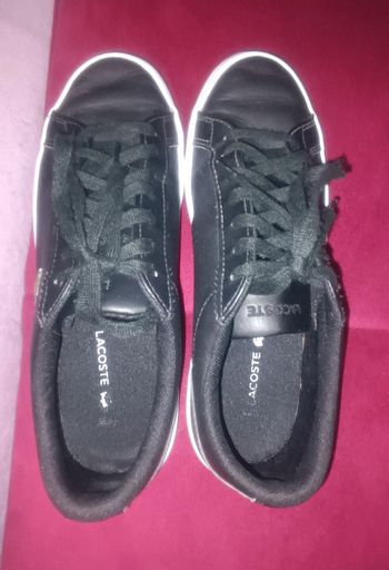Baskets cuir noir Lacoste