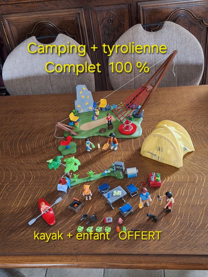 Playmobil camping + tyrolienne COMPLET 100 %