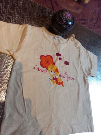 Beau Tshirt thème sirène 12 mois