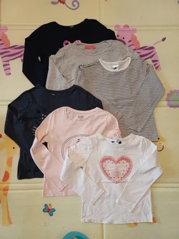 Lot 6 t-shirt manches longues 5 ans