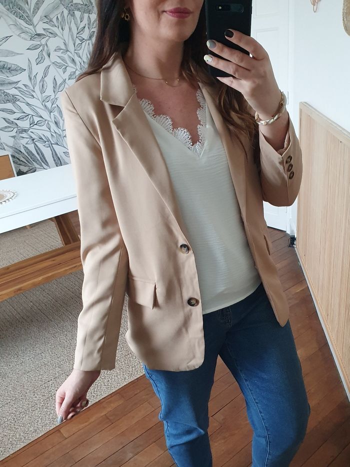 Blazer mi-long Londres camel Taille S