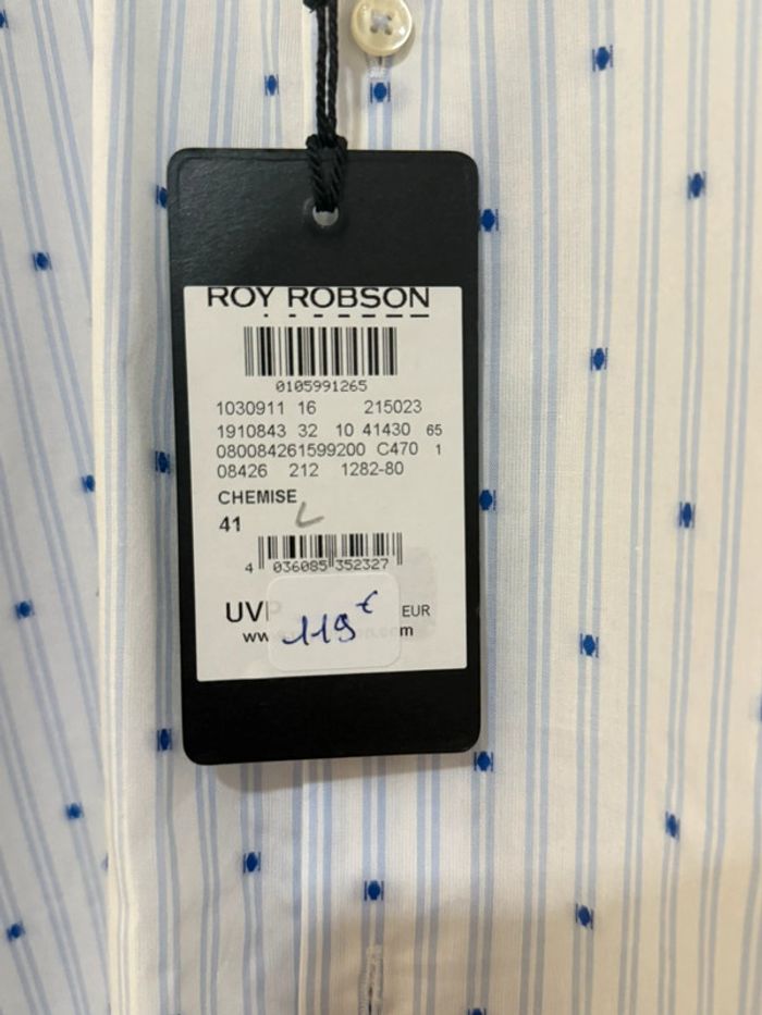 Roy Robson - Chemise à motifs, Blanche, taille L - photo numéro 3