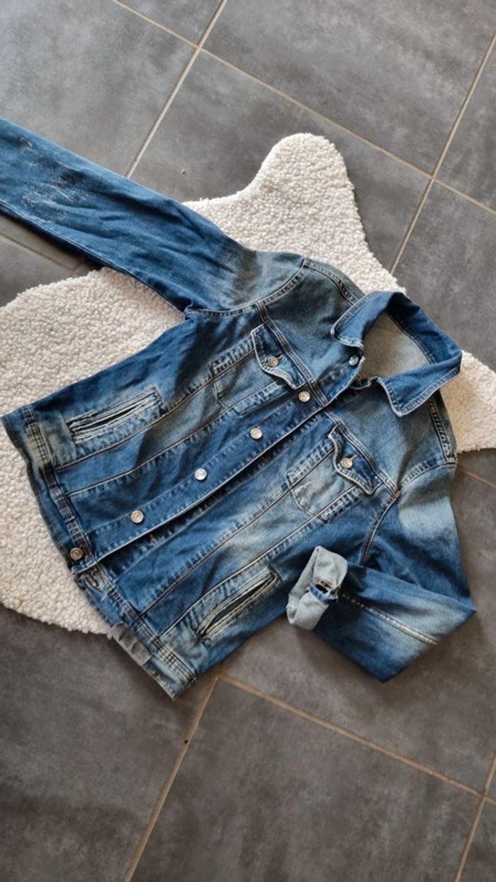 Veste en jean L large ZARA homme 44 - photo numéro 2