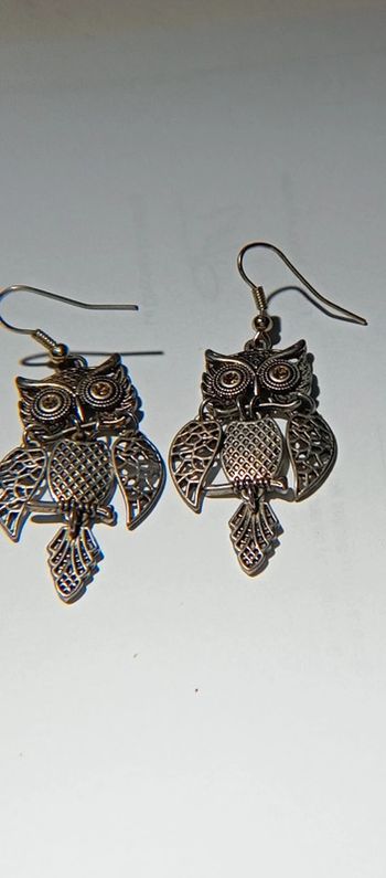 Boucles d'oreilles pendantes chouette