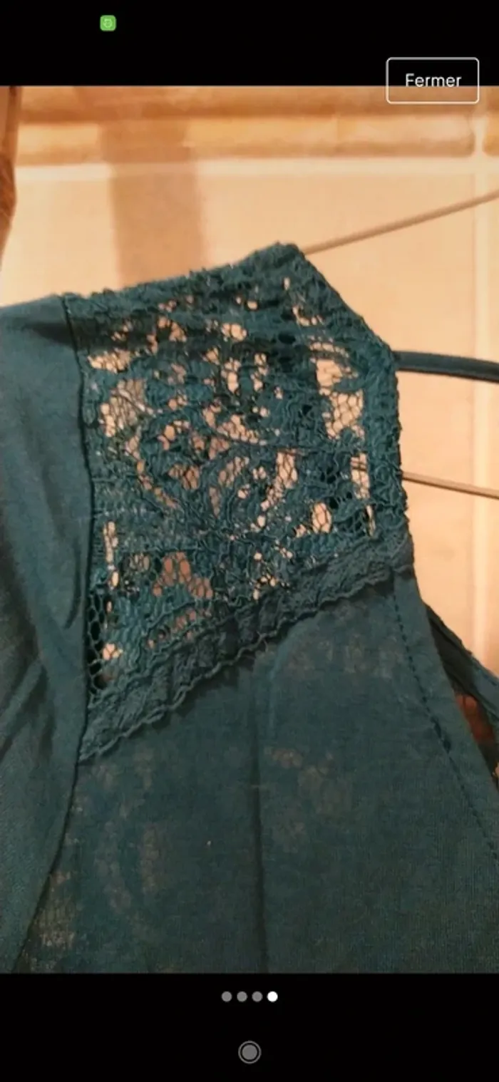 Blouse dentelle bleue Camaïeu S - photo numéro 4