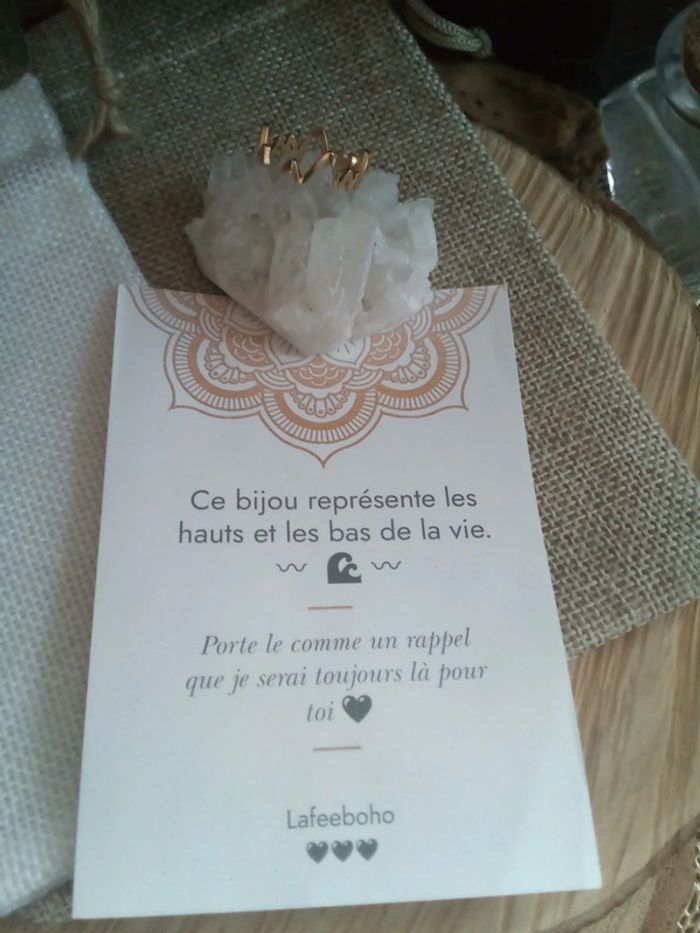 Bague en acier vagues de la vie+ carte - photo numéro 3