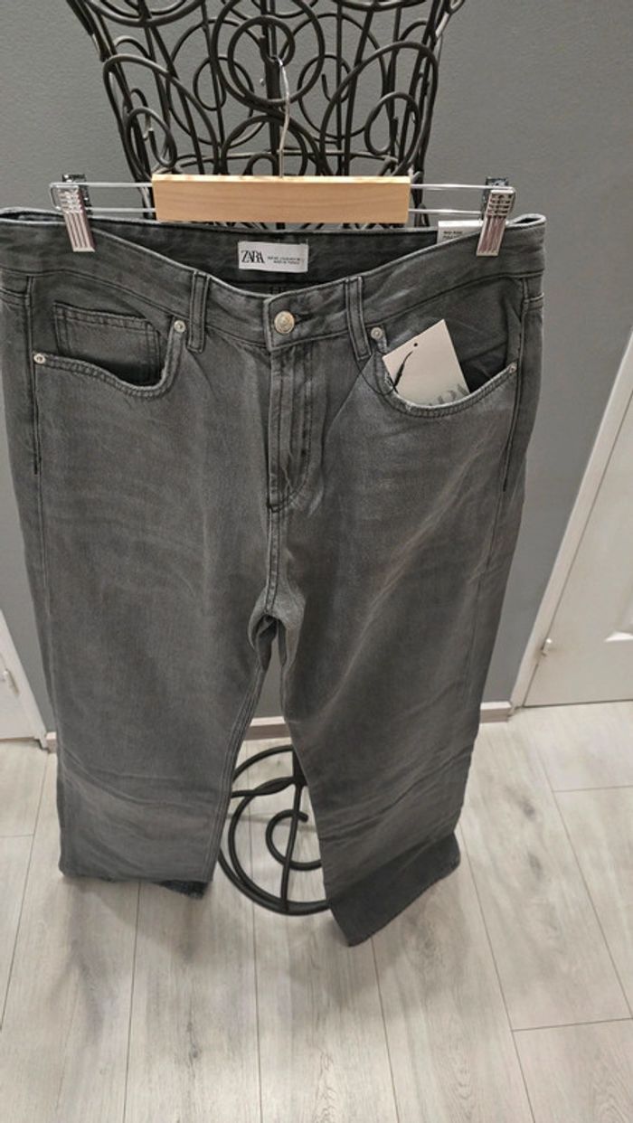 Jeans Wide Leg Zara gris irisé - photo numéro 10