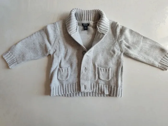 Veste gilet gris clair avec col 18 mois - photo numéro 2