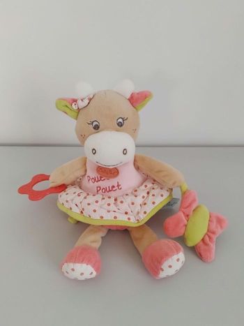 Doudou Hochet Fille Vache Coquillette 🐮