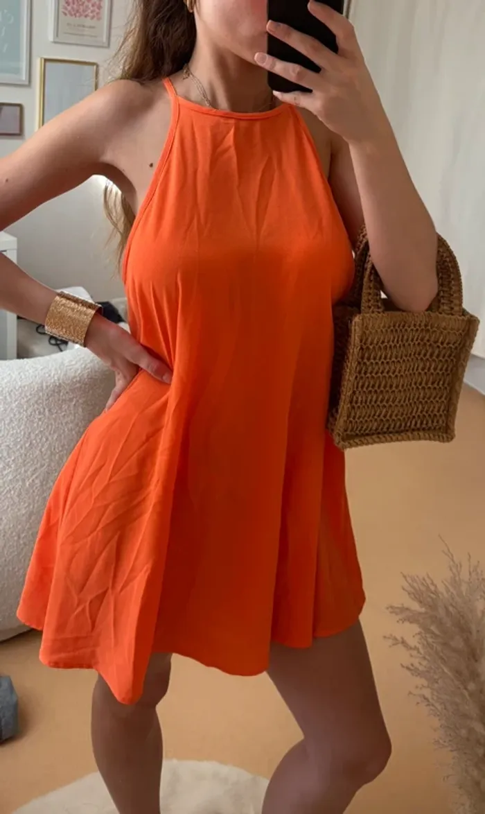 Jolie robe d’été orange - photo numéro 3