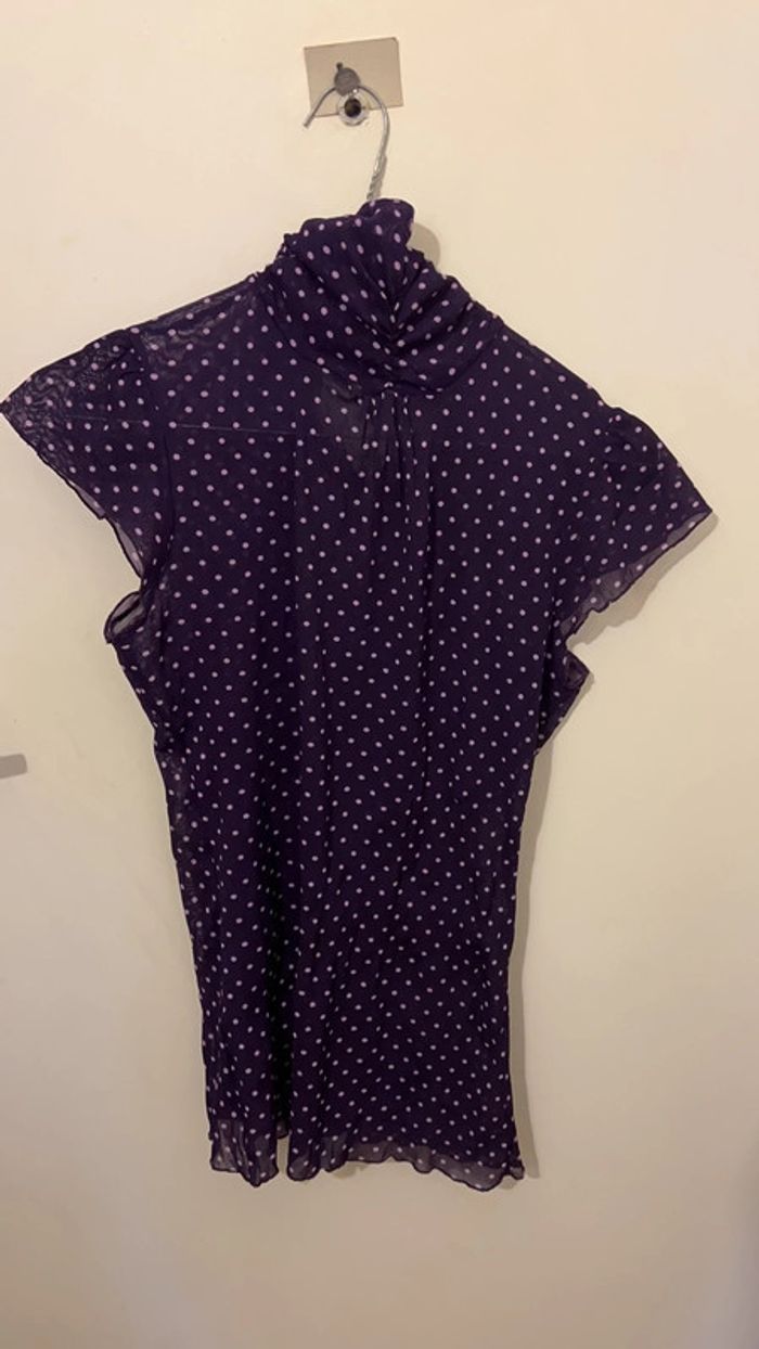 Zara haut violet a pois voile taille m