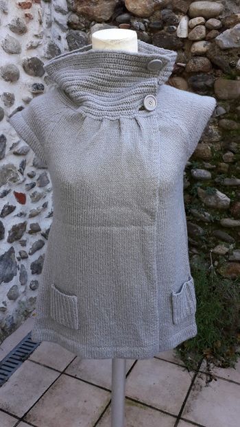 Pull cardigan gris