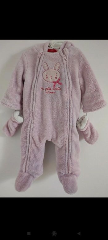 Combinaison a capuche bébé fille