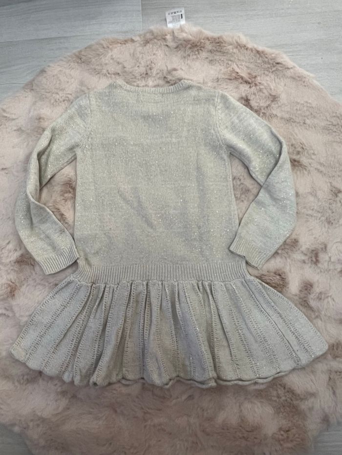Robe fille beige et lurex doré 4-6 ans H&M - photo numéro 2
