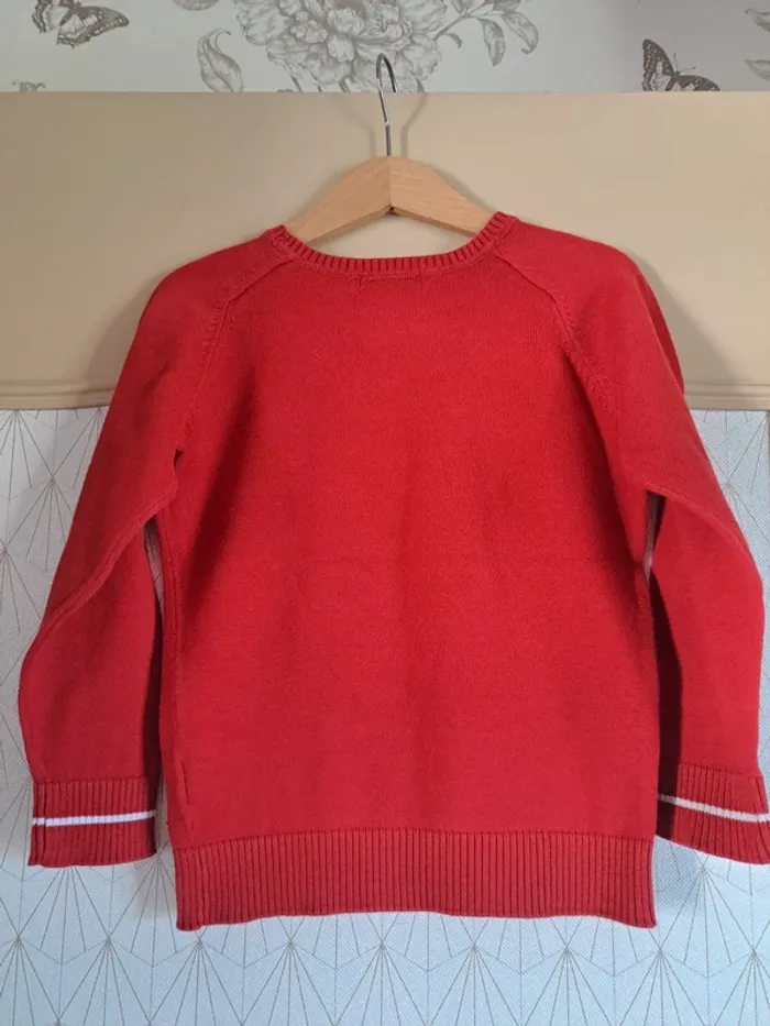 Pull garçon rouge tex 3-4 ans tbe taille plus 4-5 ans - photo numéro 2