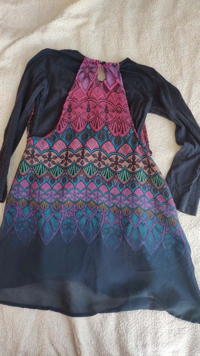 Robe Desigual 4 ans rose et bleue - photo numéro 3