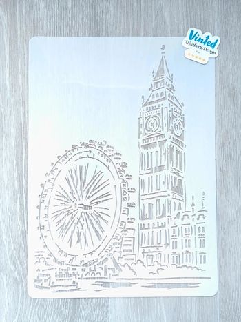 Grand Pochoir A4 Big Ben, la tour horloge du palais de Westminster