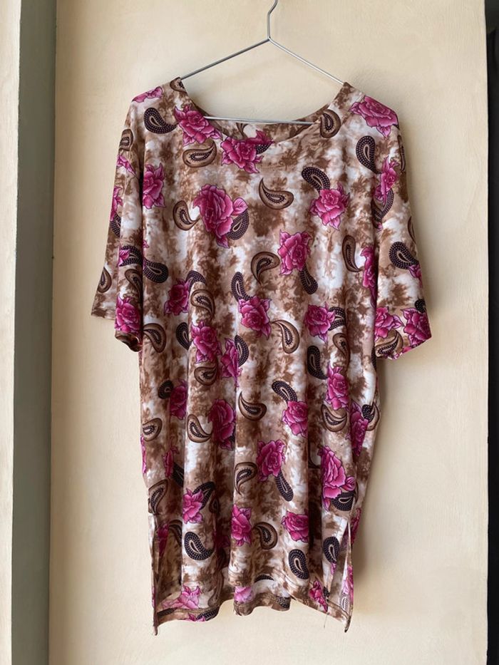 T-shirt à fleurs vintage 44/46 - photo numéro 6