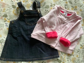 Ensemble robe salopette et gilet Petit Bateau