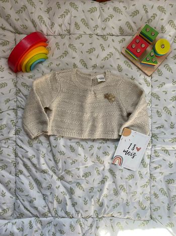 pull court beige à paillettes 18 mois tape à l'oeil