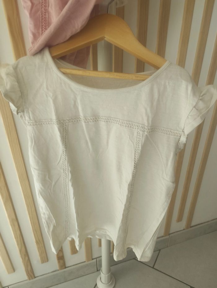 Lot t-shirts rose blanc TU blanc 10ans - photo numéro 3