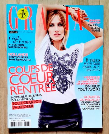 Magazine Grazia aout 2012 spécial Cécile de France