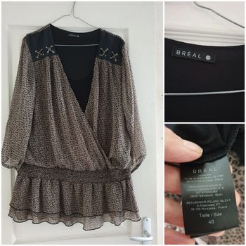 blouse marron et noir