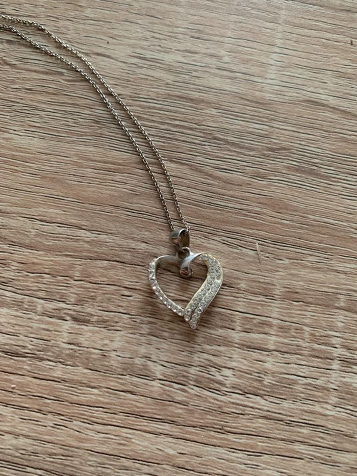Chaîne et pendentif coeur en argent - photo numéro 3