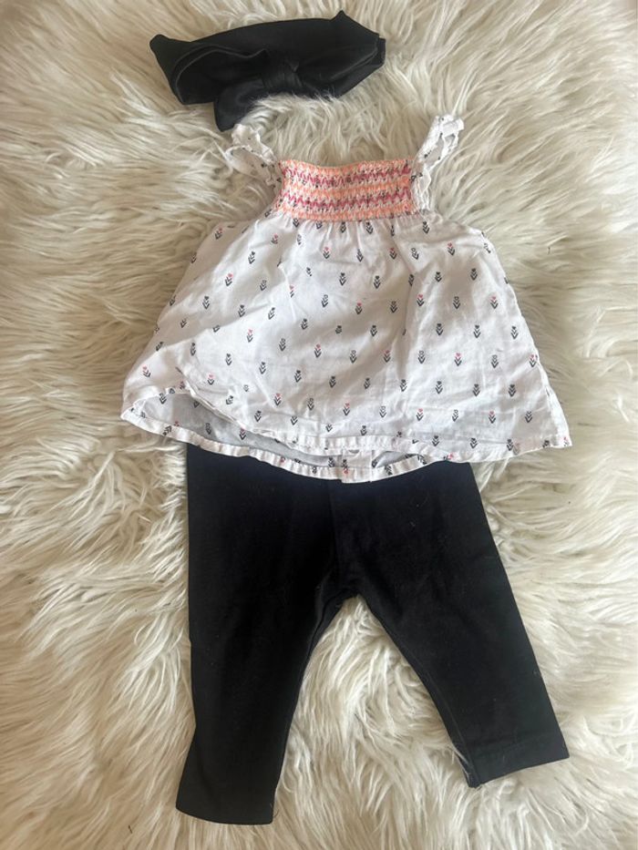 Fille 👧🏻 Lot 3 mois été - 3 tenues/tuniques + 1 robe + 1 bandeau - photo numéro 2