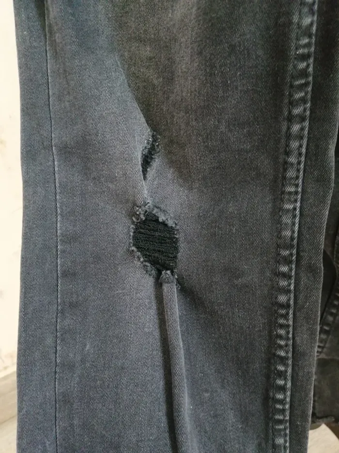 Jeans skinny noir super high waist à trous délavé / fb sister / ( w31) - photo numéro 6