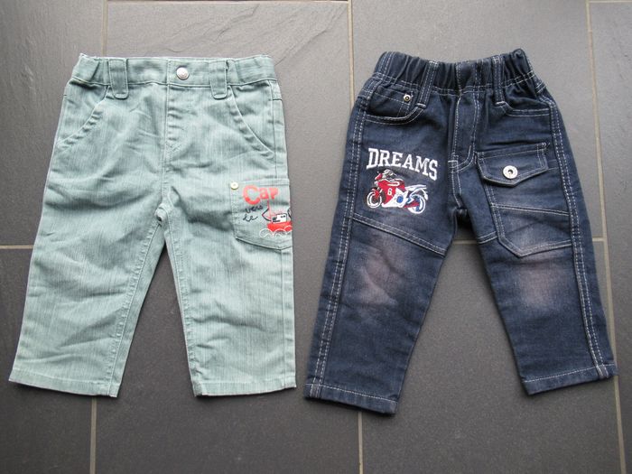 Jean's / pantalon garçon 1 an / 12 mois DPAM + don d'un jean's motif moto