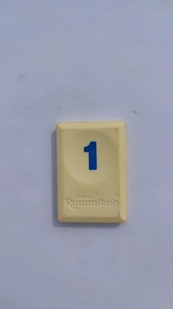 Tuile chiffre 1 un bleu pièce détachée Rummikub Le rami des chiffres 1996 hasbro #B40