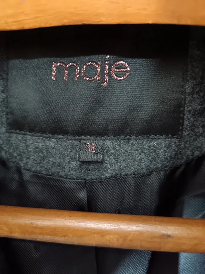 Maje "manteau ample gris anthracite et noir" t. 38 - photo numéro 7