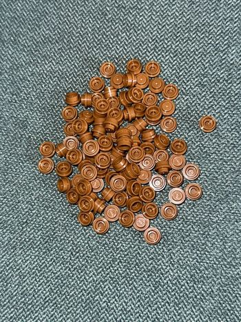 100 lego Round plate 1x1 ref 4073 médium nougat