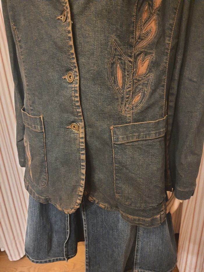 Veste en Jean marine et marron Olsen fr 46 - photo numéro 4