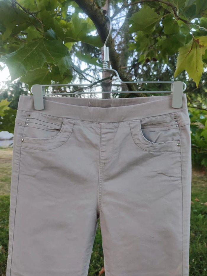 Pantalon beige taille élastique taille 36 - photo numéro 3