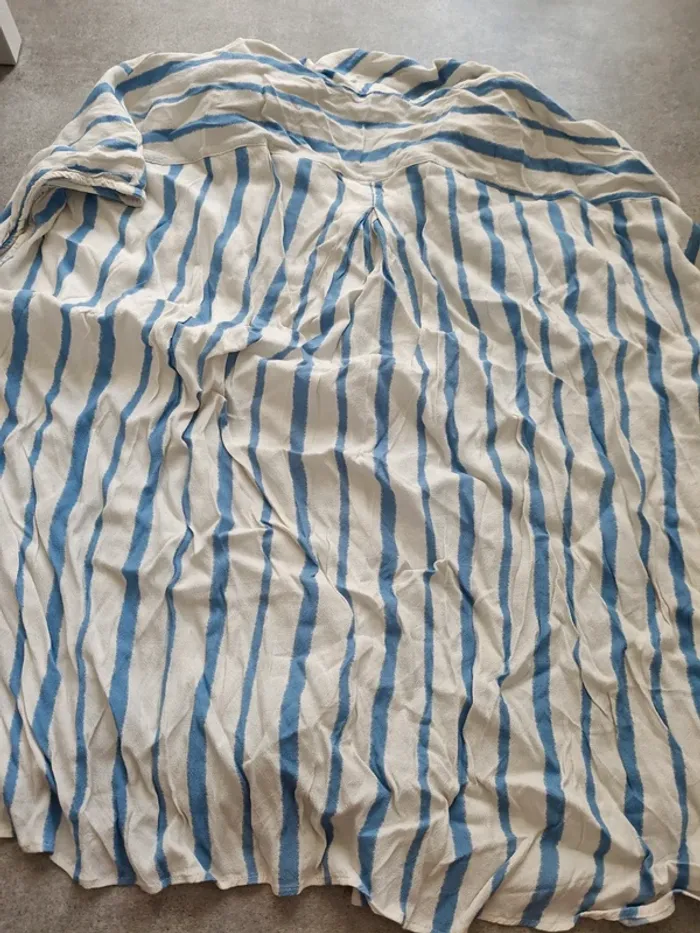 Chemise mango rayée bleue T.M - photo numéro 6