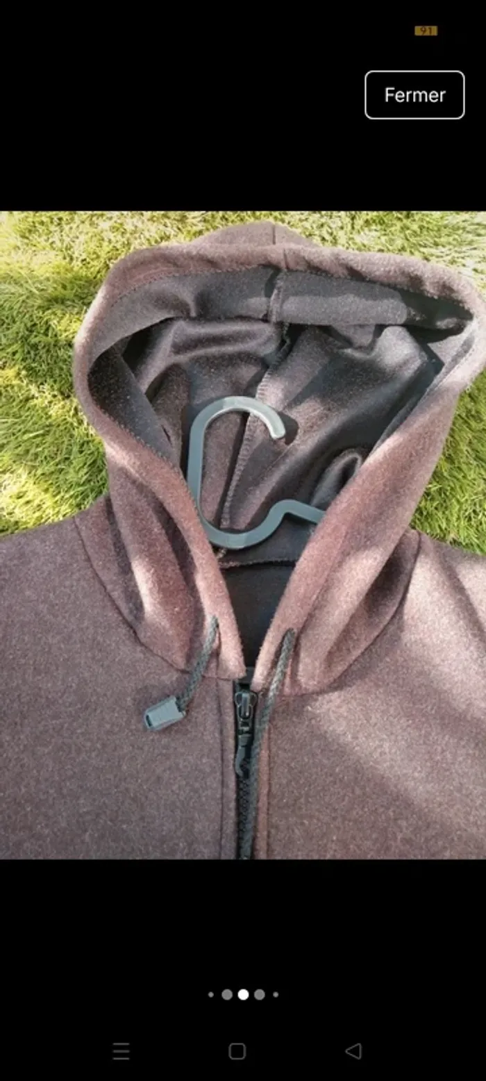 Gilet à capuche marron taille 38 - photo numéro 9