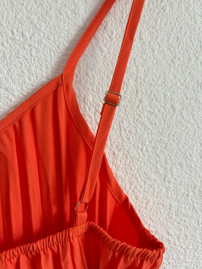 Robe plissée orange taille S - photo numéro 7