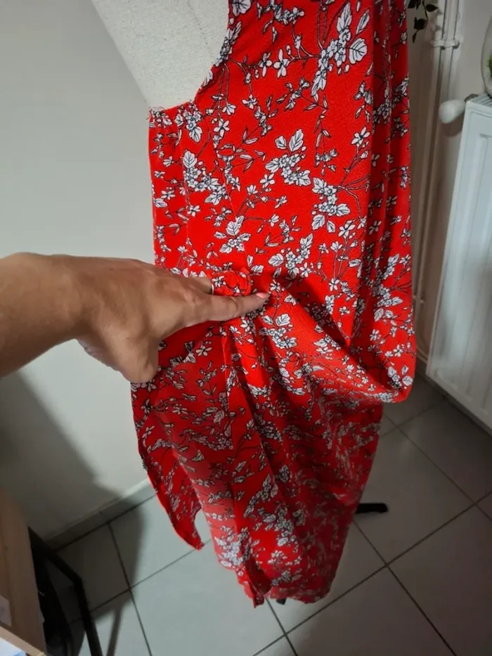 Robe longue Rouge Fleurie T40 - photo numéro 4