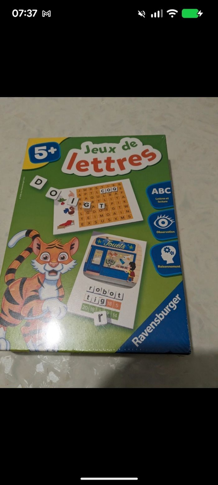 Jeux éducatifs, jeux de lettres. À partir de 5 ans.
