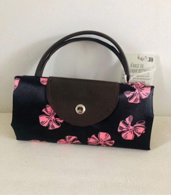 Sac pliable fourre tout fermeture zip et pression neuf - photo numéro 2