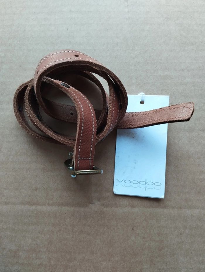 Neuve avec étiquette Ceinture Voodoo marron Cuir véritable taille 80cm