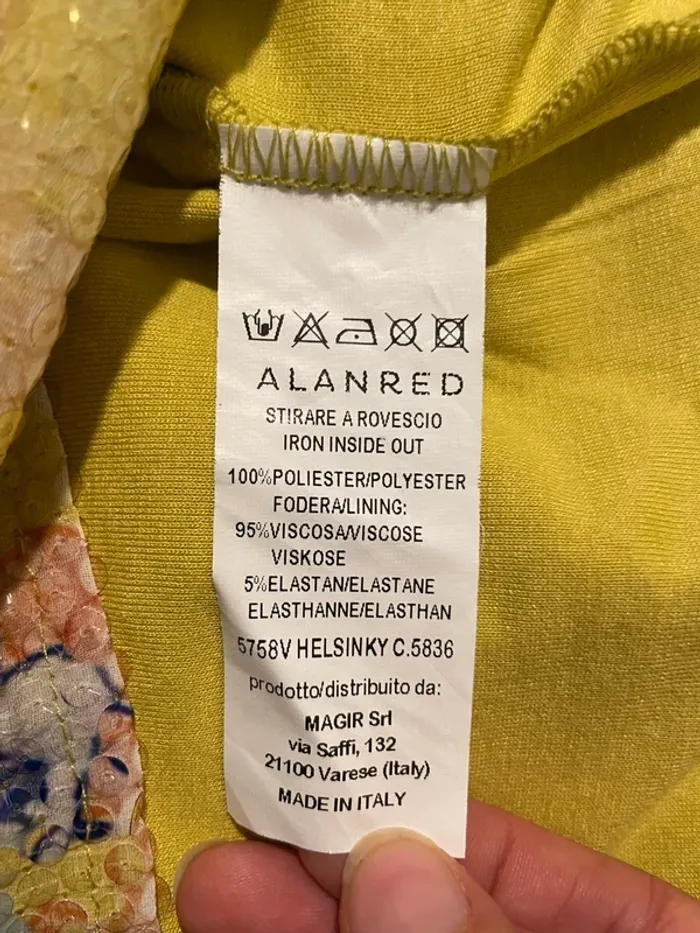 Robe de soirée Alanred taille M jaune à motifs et sequins - photo numéro 7