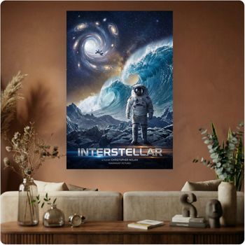 Affiche film culte “Interstellar” poster cinéma science-fiction Nolan déco murale A3 Sans cadre