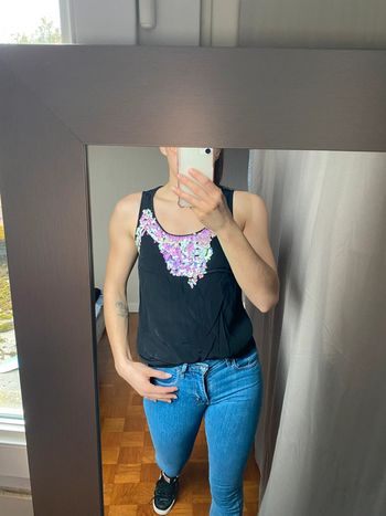 Débardeur noir à sequin