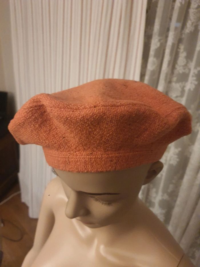 Béret Sugar laine/coton couleur corail 56cm - photo numéro 7