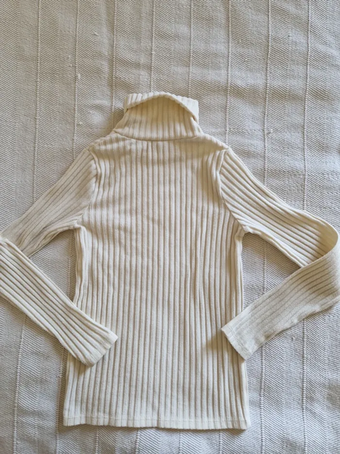 Zara - Pull fin col roulé chaud blanc crème fille 12 14 ans - photo numéro 3