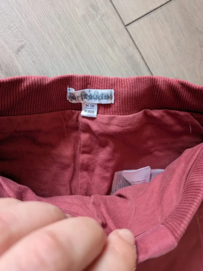 Pantalon doublé bordeaux Vertbaudet 36 mois - photo numéro 2